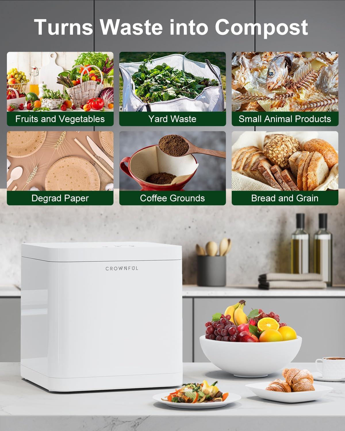 Airthereal Electric Kitchen Countertop Composter, Turn Food Waste into Dry  Compost Fertilizer in 4 Hour