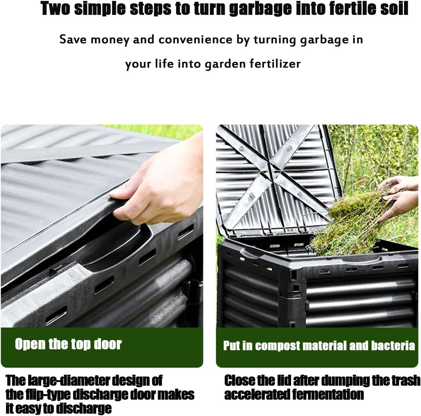  Farm Composter, Large Yard Waste Compost Bins, 330L Outdoor  Fast Compost, Aerating Outdoor Compost Box, Recyclable Garbage Disposal :  Patio, Lawn & Garden